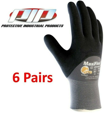 GTek 34-874 MaxiFlex Ultimate Nitrile Foam Coated Gloves,6 Pair Pack Pick Size 